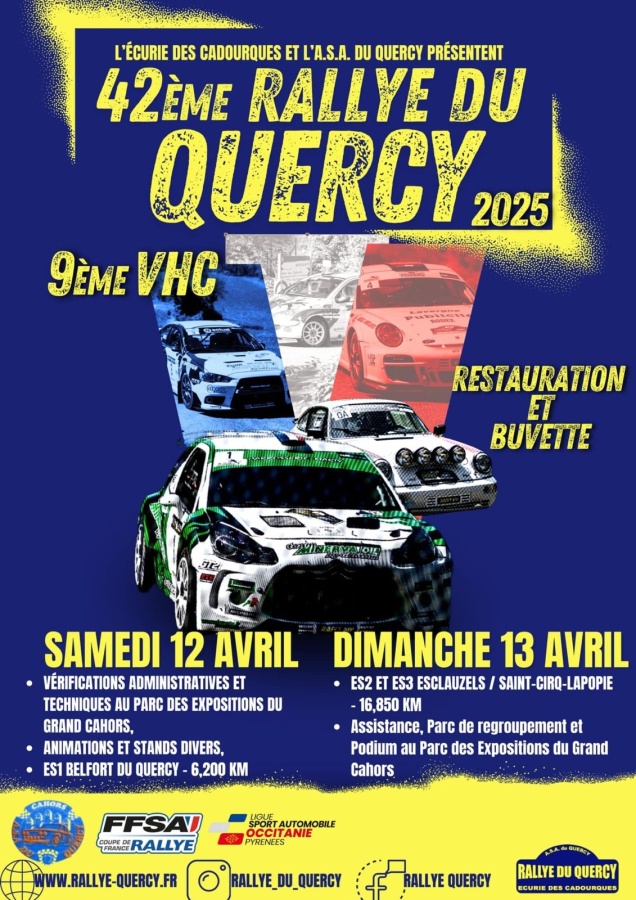 Cliquez sur l'image pour la voir en taille réelle 

Nom : 		Rallye du Quercy 2025.jpg 
Affichages :	130 
Taille :		257,7 Ko 
ID : 			625